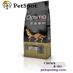 OPTIMA NOVA ADULT MOBILITY CHICKEN&RICE (пиле и ориз) 65% месо GRAIN FREE, Хипоалергична, Суперпремуим храна за кучета от всички породи, ПОДОБРЯВА СТАВНАТА МОБИЛНОСТ 12 кг