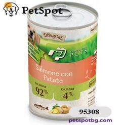 Консерва куче PROFESSIONAL PETS МОНОПРОТЕИН, за пораснали кучета от всички породи - сьомга и картоф, ПАСТЕТ - 400 гр.