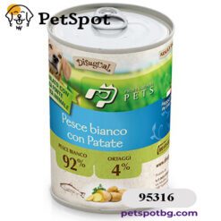 Консерва куче PROFESSIONAL PETS МОНОПРОТЕИН, за пораснали кучета от всички породи - бяла риба и картоф, ПАСТЕТ - 400 гр.