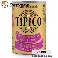 Консерва куче TIPICO патица, паста и морков, пастет - 400 гр.