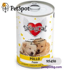 Консерва куче DISUGUAL PUPPY, за подрастващи кученца от всички породи - пилешко месо, ПАСТЕТ - 400 гр.