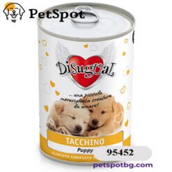 Консерва куче DISUGUAL PUPPY, за подрастващи кученца от всички породи - пуешко месо, ПАСТЕТ - 400 гр.
