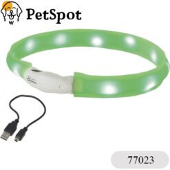 Светещ LED нашийник VISIBLE с USB - зелен, 25 мм - 77023/77024/77025