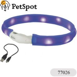 Светещ LED нашийник VISIBLE с USB -лилав, 25 мм - 77026/77027/77028