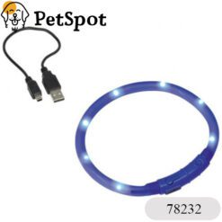 Светещ LED нашийник "VISIBLE" с USB зареждане лилав 10 мм 78232/78233