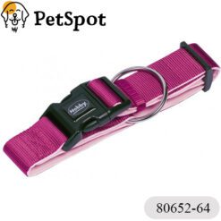 Нашийник за куче NOBBY “CLASSIC PRENO EXTRA“, найлон с неопренова подплата, малина, - 80652-64-80654-64
