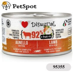 Консерва куче DISUGUAL FRUIT МОНОПРОТЕИН, за пораснали кучета от всички породи - 92% агнешко и 4% круша, ПАСТЕТ 95355