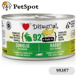 Консерва куче DISUGUAL FRUIT МОНОПРОТЕИН, за пораснали кучета от всички породи - 92% заешко месо и 4% банан, ПАСТЕТ 95357