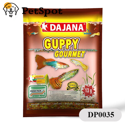 DAJANA GUPPY GOURMET FLAKES- мини люспи с чесън- DP003S-0,80мл. / 13гр. пакетче