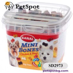 Лакомство SANAL Dog Mini Bones с пилешко и говеждо месо, 100 гр, Холандия SD2973