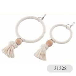 Играчка за папагал кръг с дървена топка 24x36 см - 31328