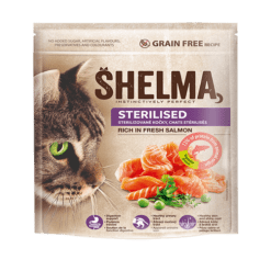 SHELMA Sterilised Fresh Salmon храна за кастрирани котки със сьомга GRAIN FREE 8кг. - код 40678