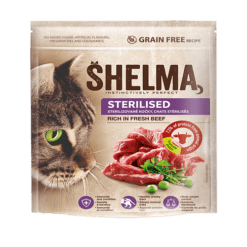 SHELMA Sterilised Fresh Beef храна за кастрирани котки с говеждо месо GRAIN FREE - код 40677